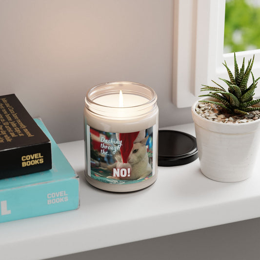 Dashing Through the… NO! Candle | Funny Christmas Cat Candle