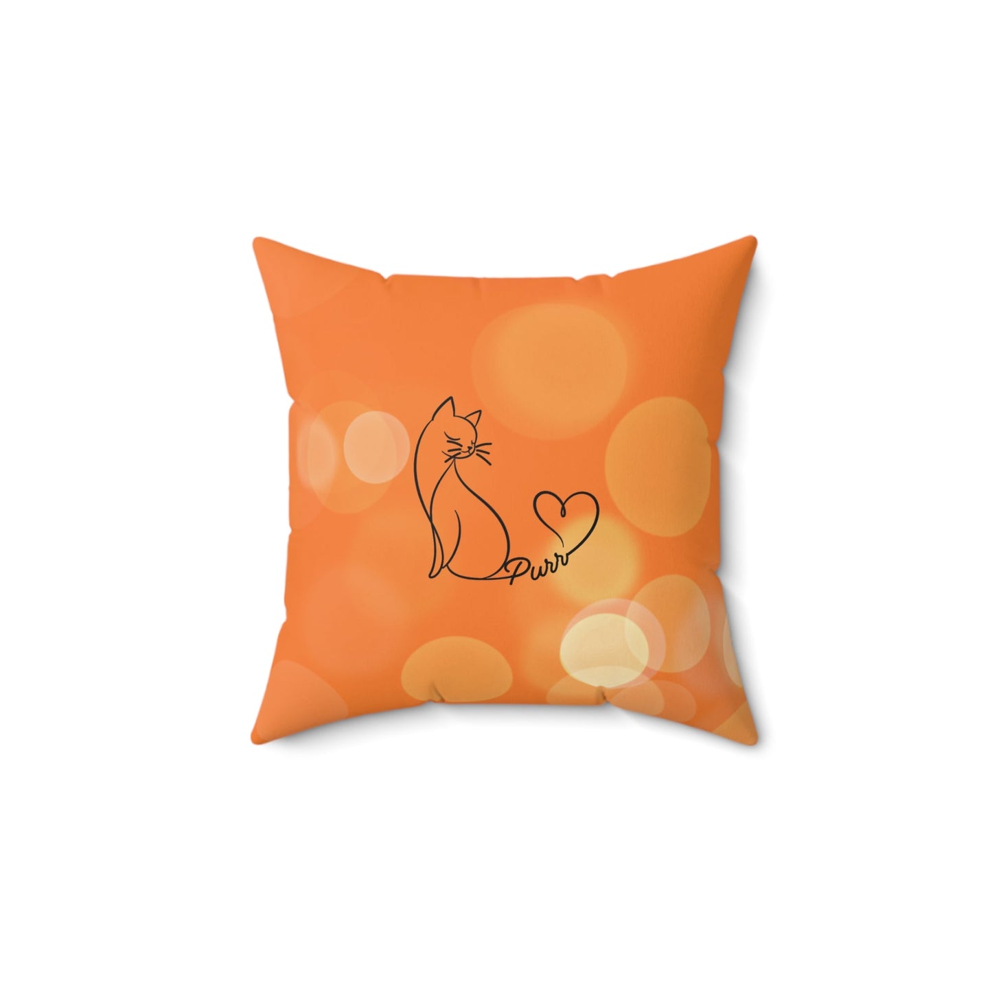 Purr Line Art Cat Throw Pillow | Minimal Cat Lover Accent Pillow