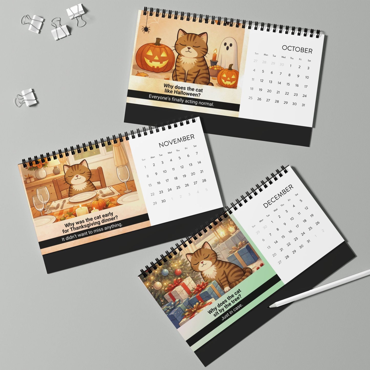 Cat Logic: Monthly Observations from a Higher Surface – 2026 Desk Calendar
