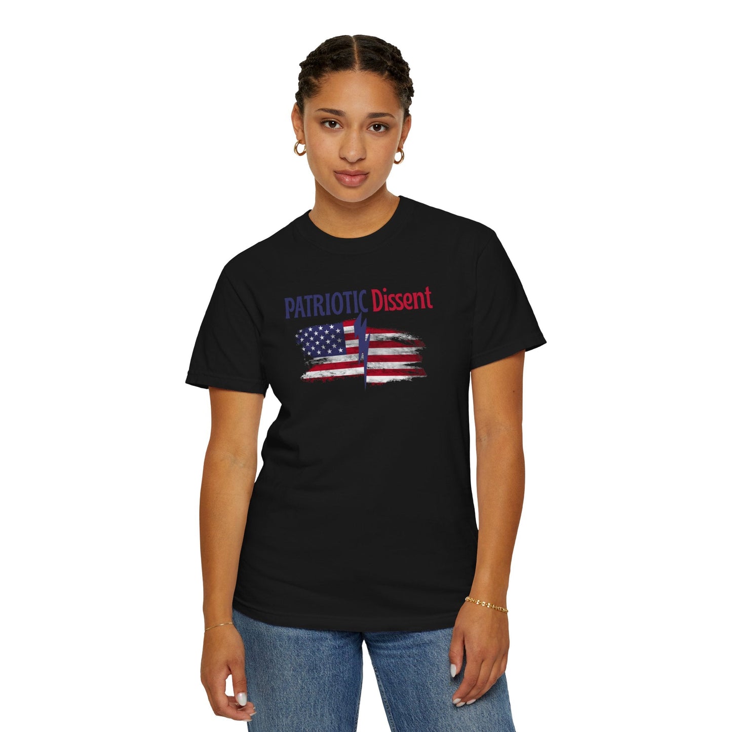 Patriotic Dissent Unisex T-Shirt – American Flag Statement Tee