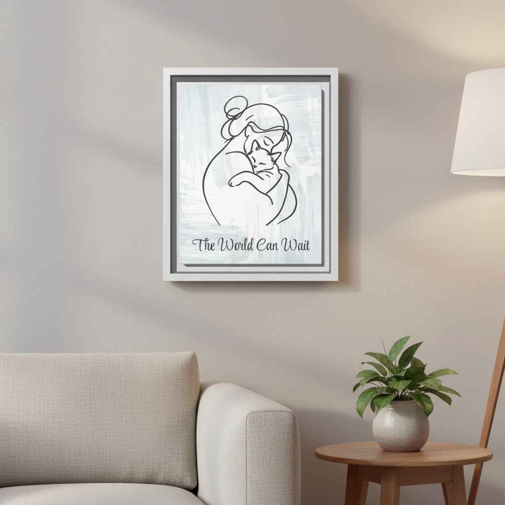 The World Can Wait Cat Canvas Print