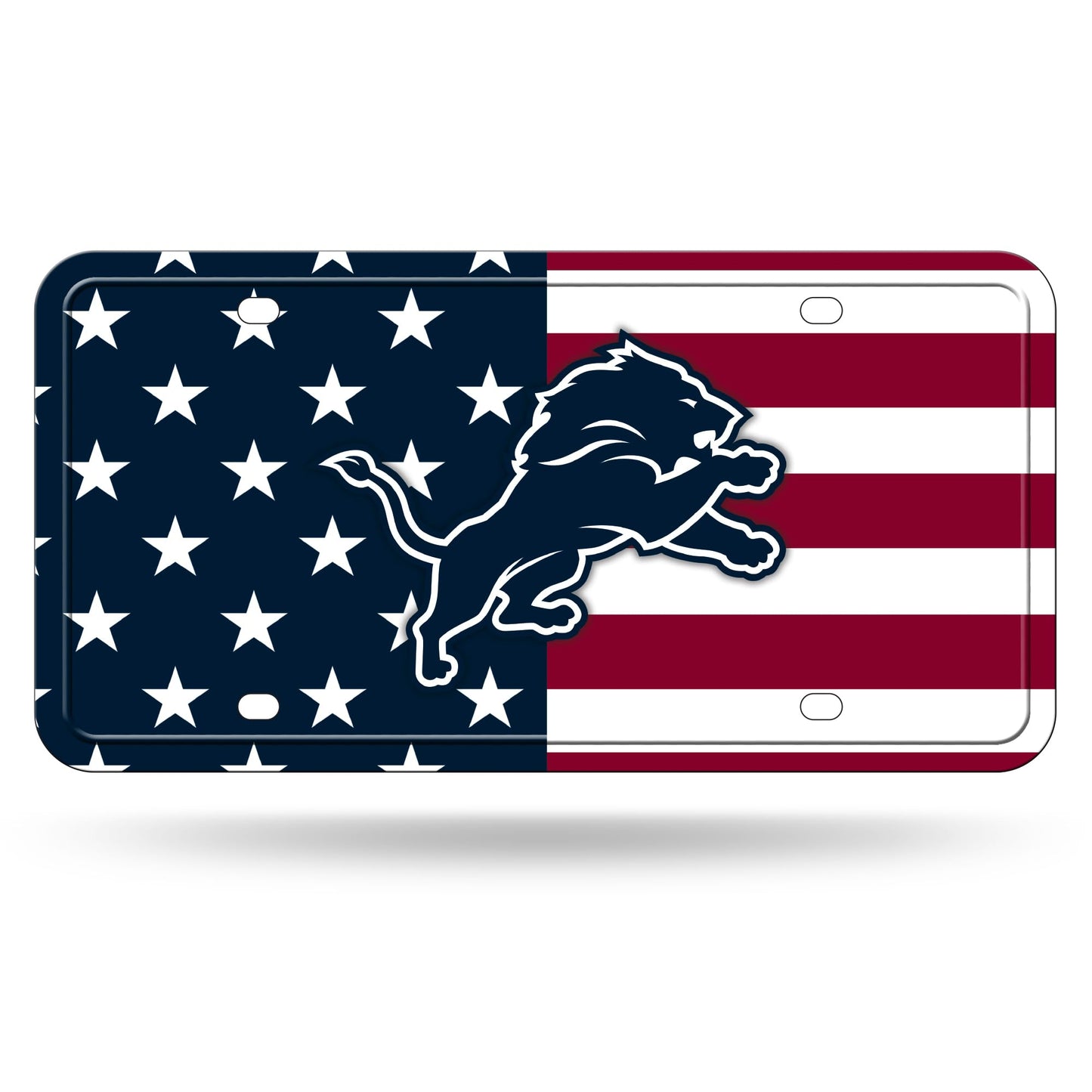 Rico Industries NFL Football Detroit Lions USA Metal Auto Tag 6" x 12" - Great for Truck/Car/SUV