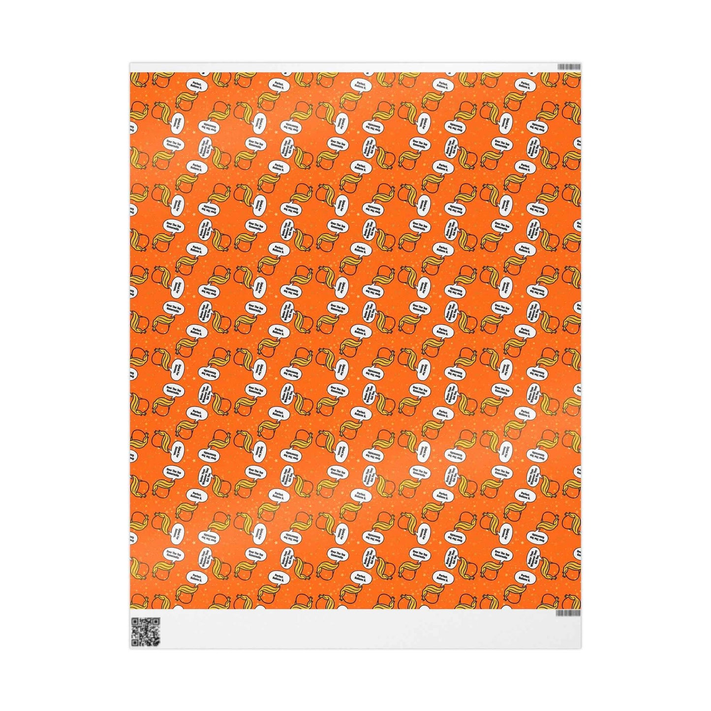 “Styled for Success” Parody Gift Wrap – Blonde Whoosh & Gold Stars