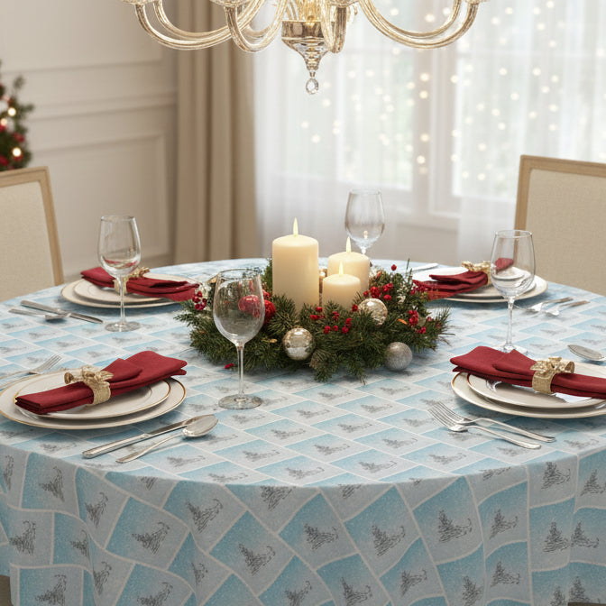 Abstract Kitty Christmas Tablecloth