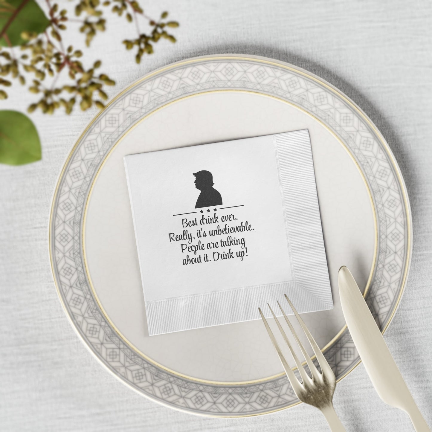 Best Drink Ever – Drink Up Party Napkins – Funny Parody Cocktail Décor
