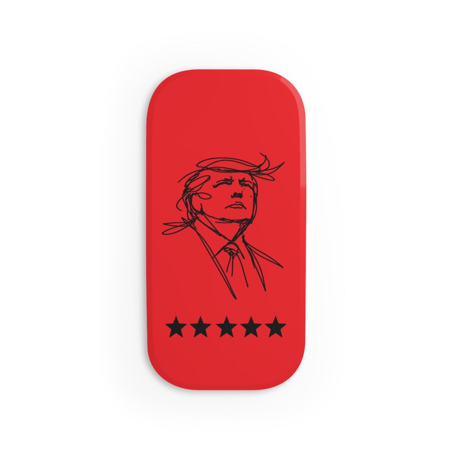 Minimal Line Portrait Phone Grip — Red Signal Edition
