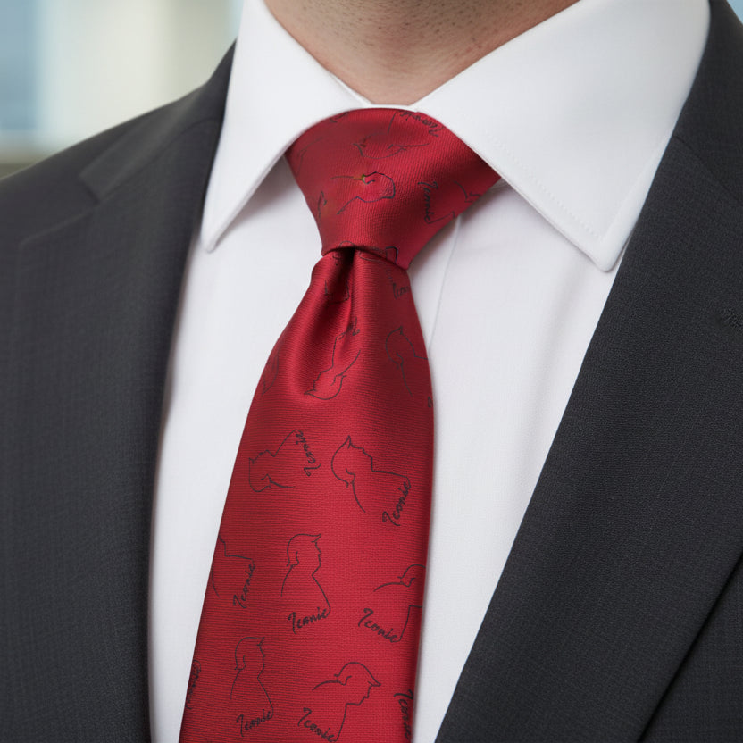 Crimson Iconic Silhouette Slim Necktie