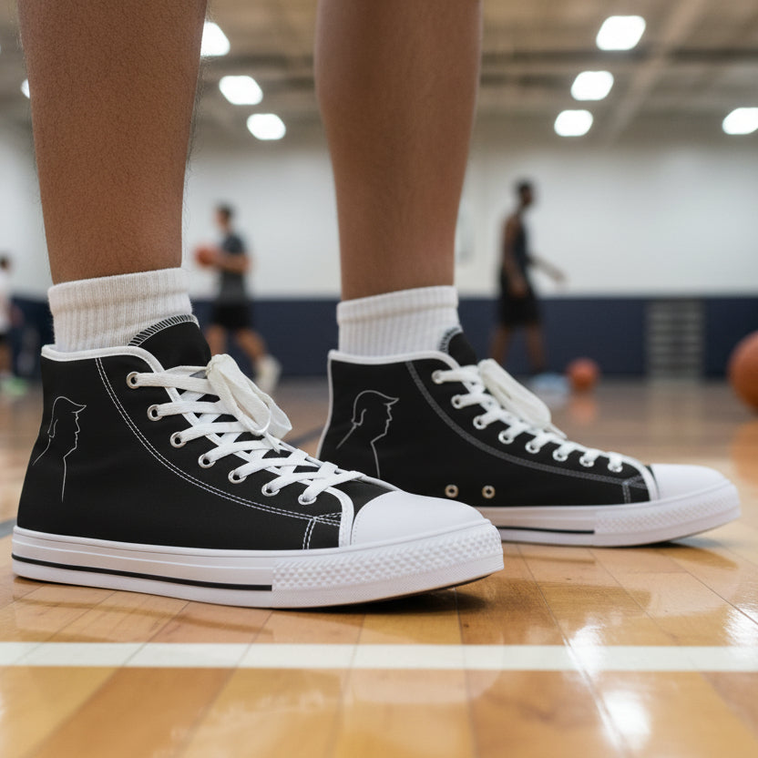 Quiet Confidence — Minimal Line High-Top Sneakers