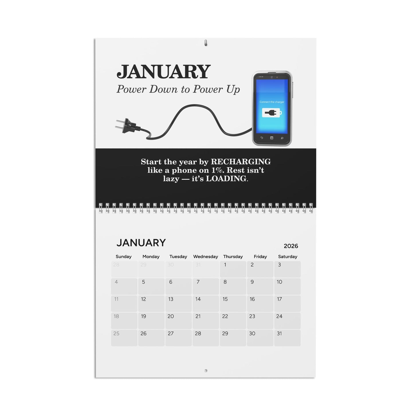 2026 Mind Unplugged Desk Calendar — A Year of Rest & Reset