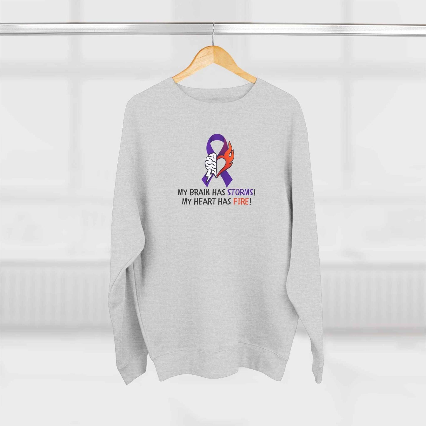 Epilepsy Awareness “Brain Storms & Heart Fire” Unisex Sweatshirt