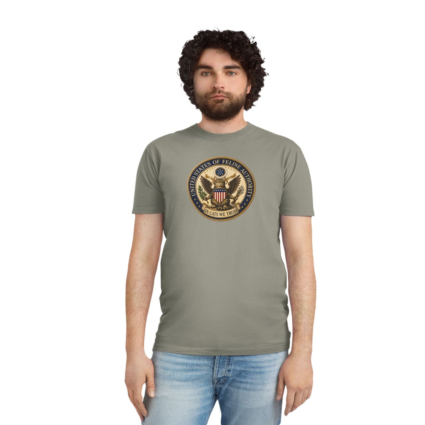United States Of Feline Authority Vintage Seal Cat Tee