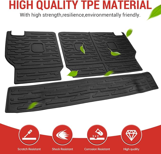 Seat Back Cover Compatible with 2021-2025 Jeep Wrangler JL 4 Door 4XE, All-Weather Protection Cargo Liner Rear Trunk Liner for 2024 Jeep Wrangler JL Accessories