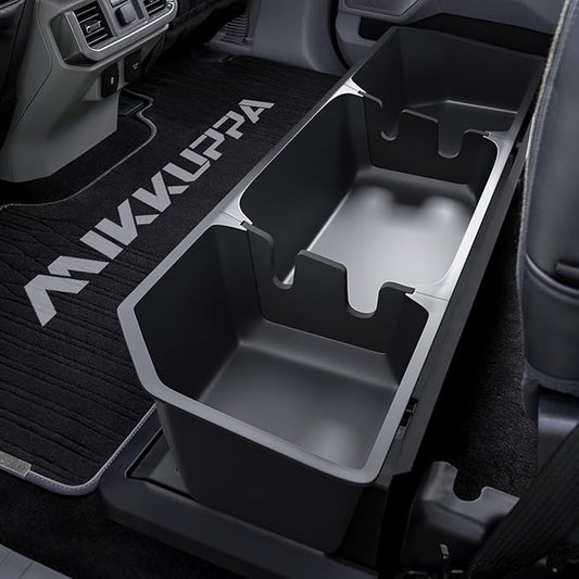 MIKKUPPA Under Seat Storage Box - Compatible with 2015-2024 Ford F150 SuperCrew Cab & Crew Cab; 2017-2023 F250 F350 F450 F550 Super Duty - Upgraded Detachable Rear Underseat Organizer