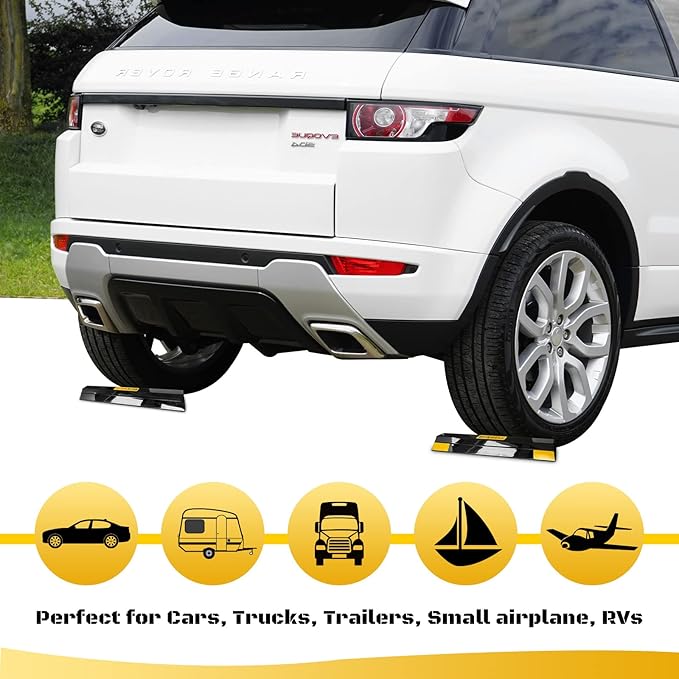 HOXWELL (New Updated) 16" 2 Pcs Heavy Duty Parking Aid for Garage Walls, Parking Gadgets Protects Car, Parking Stopper Easy to Install 2 Packs, 16" L x 3.7" W x 1.8" H
