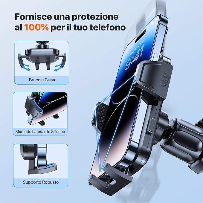Miracase Phone Holders for Your Car with Metal Hook Clip, Air Vent Cell Phone Stand Car Mount,Universal Automobile Cradle for Garmin GPS Fit iPhone Android and All Smartphones ，Carbon Fiber