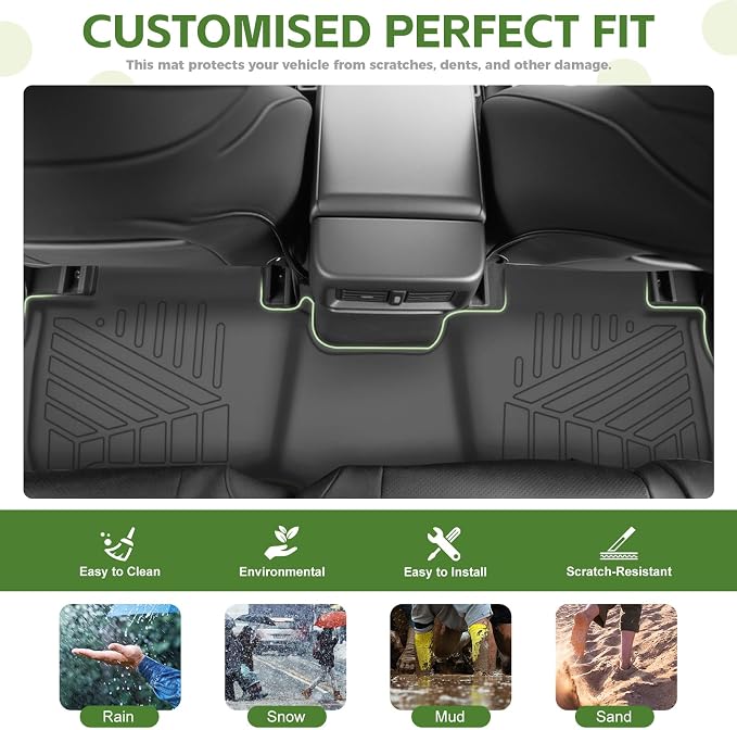 Floor Mats for 2025 2026 Toyota 4Runner 5 Seats Gas, All Weather TPE Protector 1st&2nd Row Floor Liners Accessories(Not for Hybrid EV&i-Force MAX)