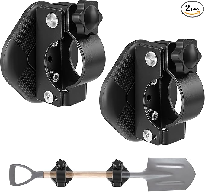 2 Pack Heavy Duty Magnetic Shovel Holder for Truck, No-Drill Strong Metal Magnet Hook Mount Rack for Flag, Paddle, Utility Tool, Organizer for RV, Garage, Trailer, Cruise, ATV Storage