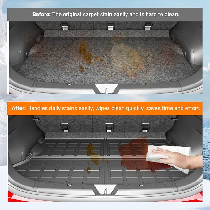 powoq Non-Hybrid Trunk Mat Compatible with 2018-2023 Subaru Crosstrek/XV Cargo Mat Impreza Hatchback Cargo Liner Replacement for 2018-2023 Subaru Crosstrek Accessories (Rear Trunk Mat)