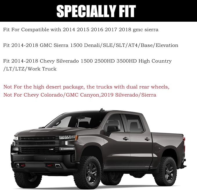 JERBOR 2Pack Silicone Stake Pocket Covers Fit for Chevrolet Silverado 2014-2018 for GMC Sierra 1500/2500/2500HD/3500HD Truck Bed Rail Hole Plugs Stake Pocket Caps Cover