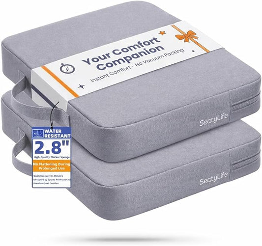 Premium Stadium Seat Cushions for Bleachers – Extra Thick for Long Sitting Hours, Waterproof 2-Pack Bleacher Cushions, Portable, Lightweight Stadium Seat Pads, Suitable for Outdoor Use (Grey)