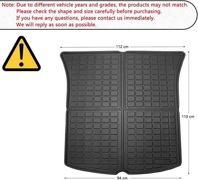 Storage Mats and Cargo Liners, All Weather Rear Cargo Trunk Tray Floor Mat Custom Fit Compatible with 2020-2024 2025 Model Y 5-Seat（Not for Juniper）, 3D Tech Waterproof Durable TPO Accessories