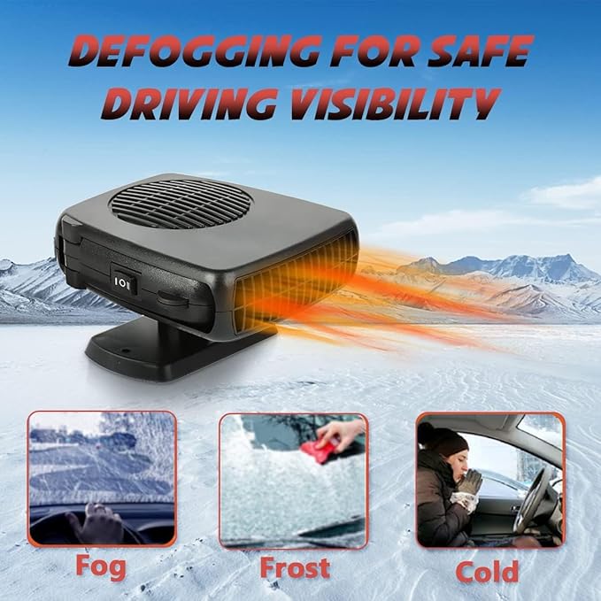 Car Heater - 2026 New upgraded Portable Heater for Car 12V,Fast Heating Auto Defroster and Demister for Windshield,2 in 1 Heating and Cooling Fan for Car/Truck/SUV