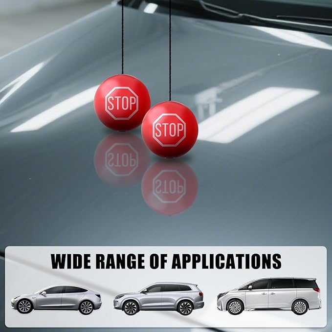 2PCS Garage Tennis Ball Parking Aid,Anti-Collision Hanging Garage Parking Aids for Cars with 13ft Rope,Universal Garages Parkings Stops Ball Garages Accessories for Car Truck SUV (Red/2PCS)