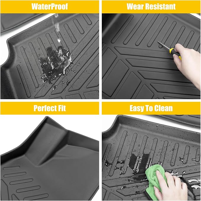 Floor Mats for 2021-2026 Kia K5(Only Fit FWD) / 2020-2026 Hyundai Sonata (Only Fit FWD & Gas) All Weather TPE Protector 1st & 2nd Row Floor Liners Car Accessories