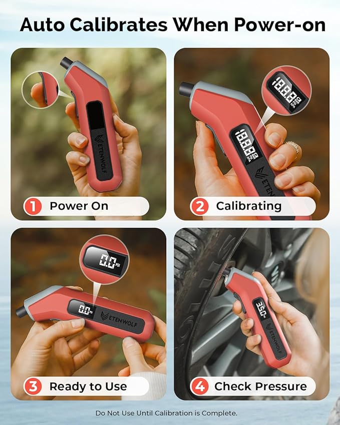 ETENWOLF T300 Digital Tire Pressure Gauge 3-200 PSI, Industrial Tire Gauge Calibrated to ANSI B40.7 Grade 2A(Plus-Minus 0.5%), Replaceable AAA Batteries, Dark Cyan
