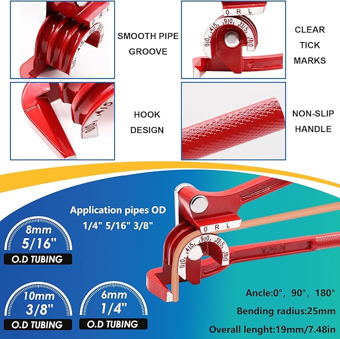 smseace 55Pack 3/16 Inch+3/16 Inch Brake line kit Include 25 FT Zinc-Plated Brake Lines with Fitting(32pcs Fittings,4pcs Union+8pcs Nut) Brake line Bender,Single Flare Tool,Cutter Brake line kit
