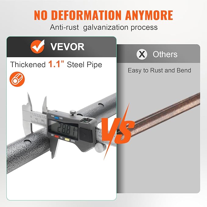 VEVOR Cargo Bar, Truck Bed Bar Adjustable from 40" to 73", Heavy-Duty Steel Cargo Stabilizer Bar with 220 lbs Capacity, Truck Load Bar Stop Sliding for Pickup Truck Bed, SUV