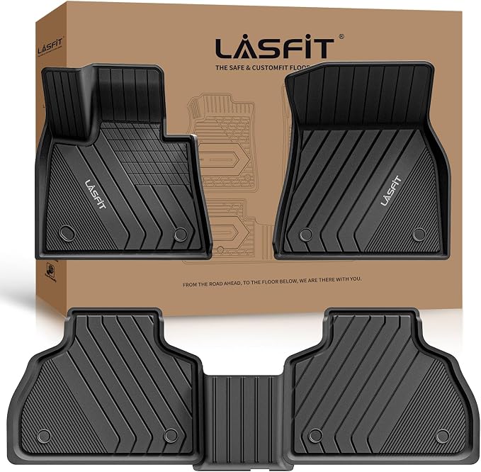 LASFIT Floor Mats Fit for BMW X7 2019-2025 2026 7 Seaters, Custom Fit TPE All Weather Waterproof Floor Mat Front & Rear Rows Car Liners for xDrive40i xDrive50i M50i M60i, Black