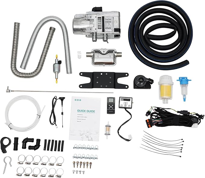 Diesel Air Heater,5KW 12V Diesel Water Heater Kit With Remote Control And LCD Monitor, Brushless Water Pump,Portable Parking Diesel Air Heaters For Commercial Vehicles, Automotives, Buses, Vans,Etc