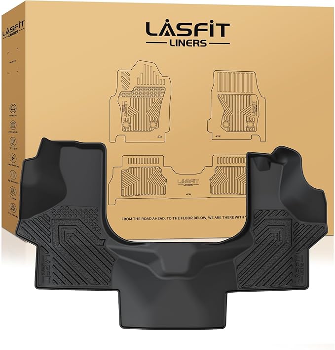 LASFIT Floor Mats for Chevrolet Chevy Express/GMC Savana 1500/2500/3500 2000-2026, All Weather TPE Custom Fit Floor Mats for Cars, Front Row Floor Liners for Express Accessories, 1 PCS