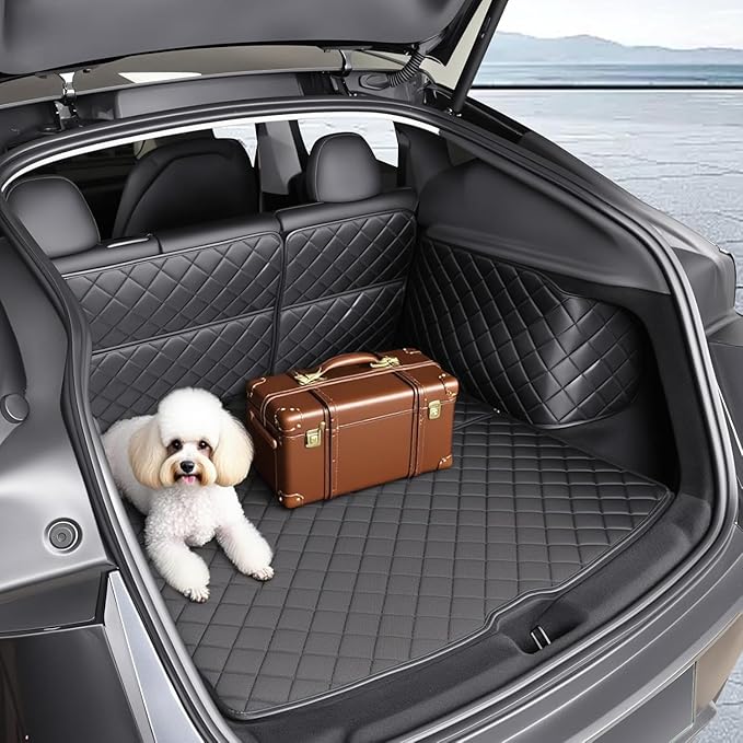 Topfit for Tesla Model Y Trunk Mats Cargo Liner Waterproof Dog Car Seat Covers Protector All-Weather Trunk Floor Mat for Tesla Model Y Juniper Accessories 2025-2026