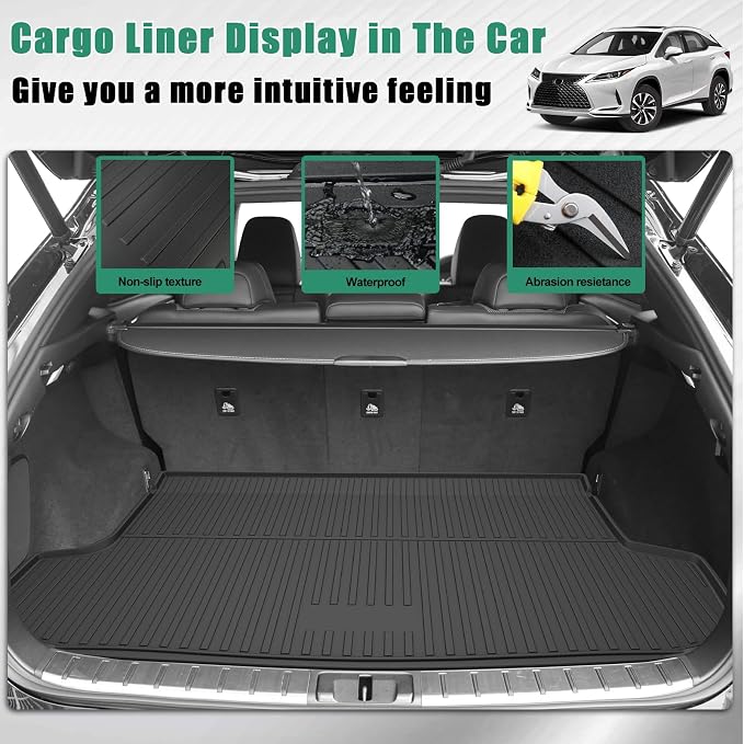 Floor Mats & Trunk Liner for Lexus RX RX350/RX450h 2016-2022 (Not for RXL) - Custom Fit TPE All Weather Car Accessories