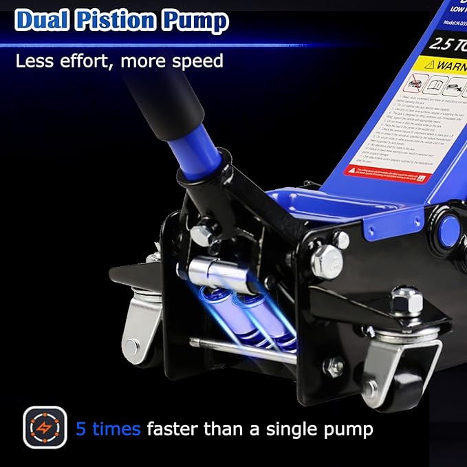 4 Ton Low Profile Floor Jack, Professional Trolley Jack Hydraulic Jack, Heavy-Duty Steel Racing Floor Jack with Dual Piston Quick Lift Pump,Lift Range 4"-21", (8,000 lb) Capacity