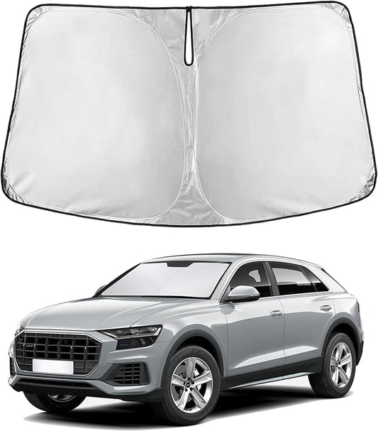EcoNour Windshield Sunshade Compatible for Audi Q8 2019-2024 2025 2026, Sun Visor for Front Windshield & Window Sun Shade Cover, UV Heat Blocker & Protector, Car Accessories