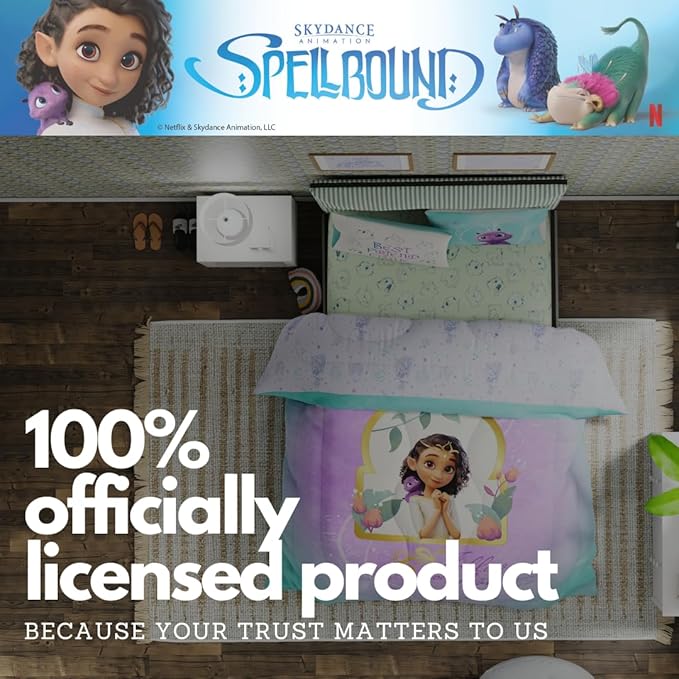 Spellbound Kids Bedding Super Soft Microfiber Comforter and Sheet Set, 4 Piece Twin Size, (Officially Licensed Product) by Franco