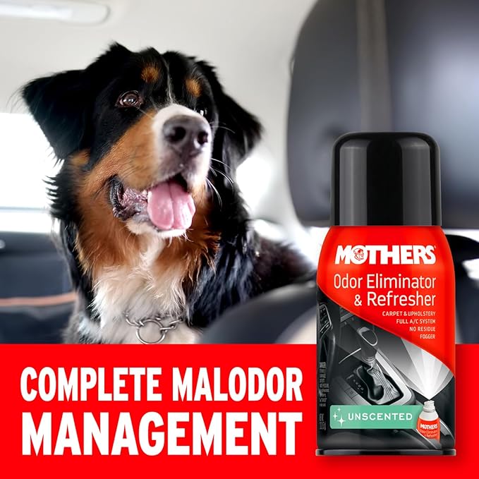 Mothers Odor Eliminator & Refresher, Unscented, 2 oz. Aerosol – Whole-Car Fogger Neutralizes Smoke, Pet, Food & Mildew Odors with CMM® Technology, Freshens Cabin & Vent Ducts (06810)