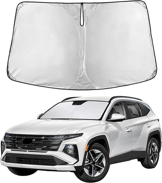 Autovir Windshield Sun Shade Fit for 2022-2024 2025 2026 Hyundai Tucson Sun Shade, Front Window Sun Visor, UV Protection, Heat Blocker, Foldable Car Accessories