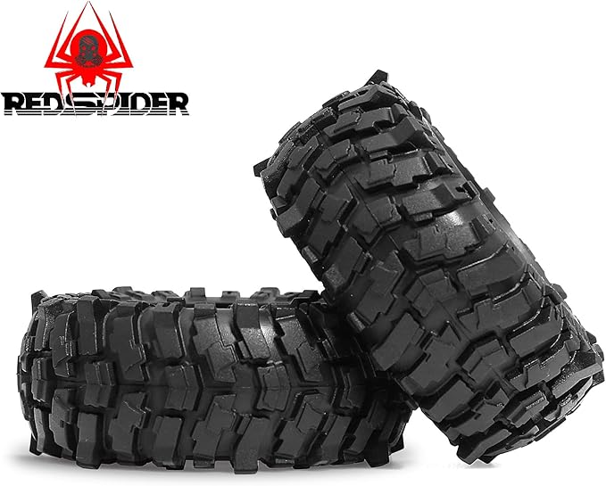 REDSPIDER 1.9'' Crawler Tires OD 88MM/3.46'' (4PCS) for 1/12 RC Crawler MJX H12Y+ MN-128 MN82S LC79 ﻿ (Tires)