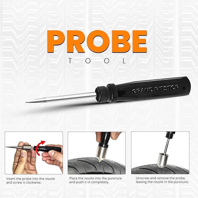 GRAND PITSTOP 36 Pcs Tubeless Tire Puncture Repair Kit with Mushroom Plug for Tyre Punctures and Flats on Cars, Motorcycles, ATV, Trucks & Tractors (30 Mushroom Plugs)