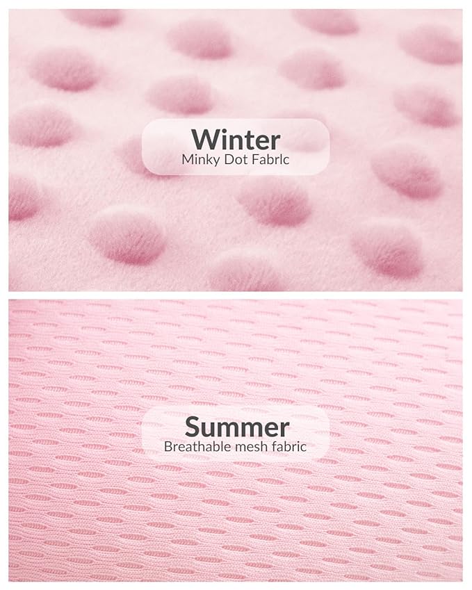 Generic Infant Insert Compatible with Mamaroo Swing & Graco Swing and Infant Car Seat, Newborn Insert Baby Head Body Support, Reversible Design, Breathable Soft Fabric, 1Pcs - Dots, Pink