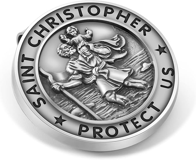 AKITSUMA Saint Christopher Visor Clip, Car Automotive Accessories, Gift for New Driver (Saint Christopher)