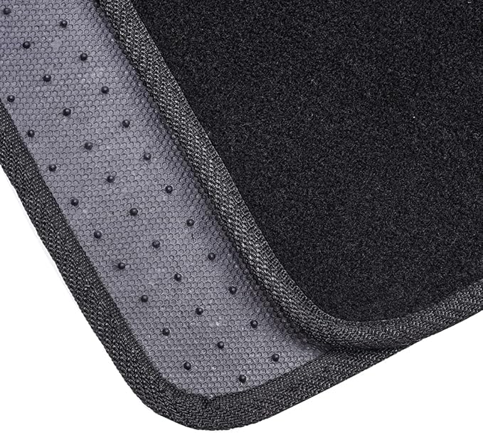 Amazon Basics Universal Fit Anti-Slip Carpet Floor Mats, Full Set for Car, SUV, Van & Truck, 4 count, Black, 25"L x 17.5"W (Front), 13"L x 17.5"W (Rear)