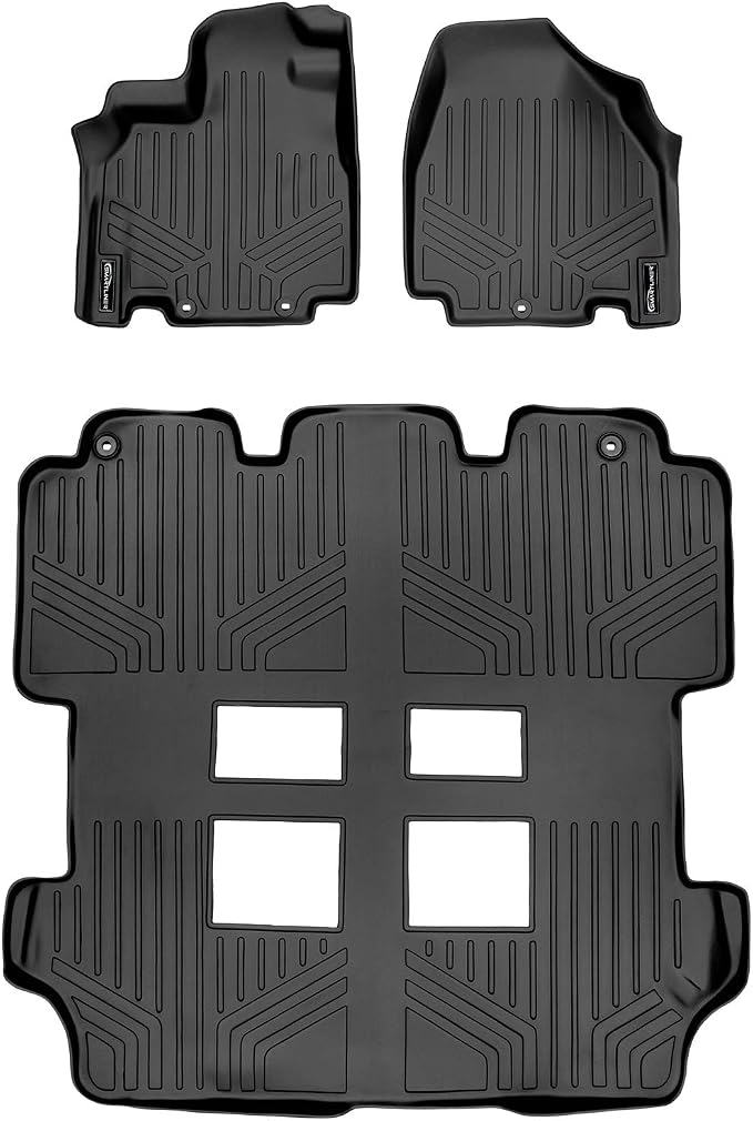 SMARTLINER Custom Fit Floor Mats 3 Row Liner Set Compatible with 2011-2017 Honda Odyssey