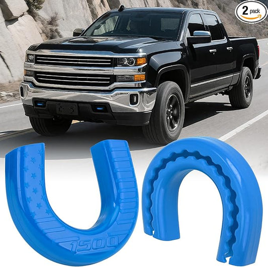 Tow Hook Covers Compatible with Chevy Silverado 1500,Custom Front Accessories for Silverado 1500 2007-2025,Unique Design,Anti-Rust & Weather Protection,Easy No-Tool Install (Blue)