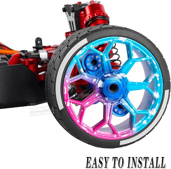 RC Wheels and Tires for 1/7 Felony 6S BLX,RC Truck Tires RC Wheels and RC Tires,4pcs Highway Tires(2 Big 2 Small,Colorful