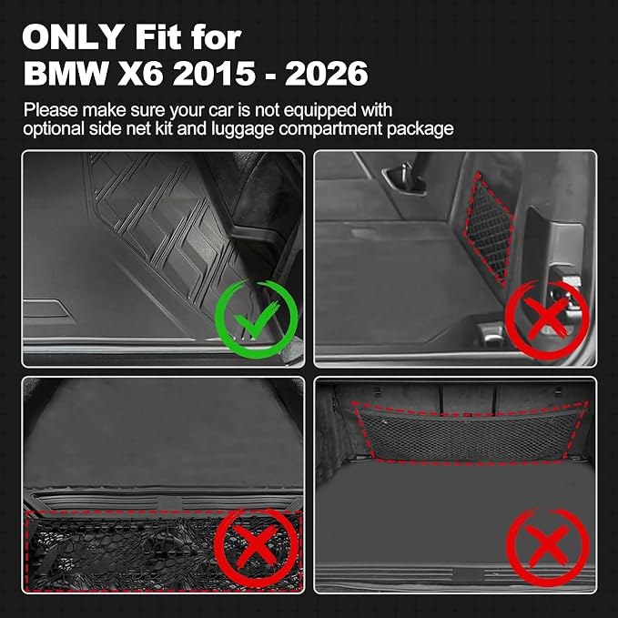 Cargo Liner Compatible with BMW X6 2015-2025 2026 (Not for M60i), AOMSAZTO All Weather Back Trunk Mat Rear Cargo Tray for BMW X6